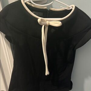 Black Top with Cream Accents